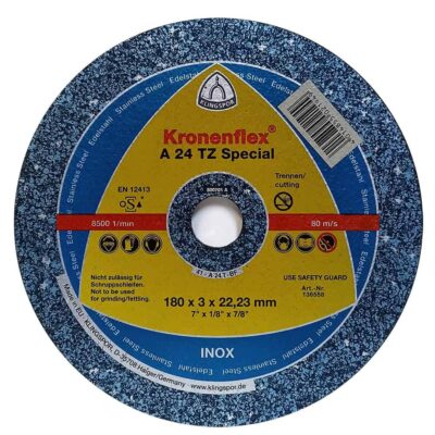 Disco de Corte Klingspor 7" x 1/8" x 7/8" A24TZ SPECIAL (136558/318975)