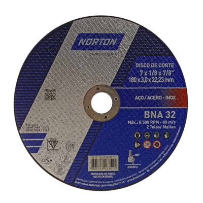 Disco de Corte BNA32 Norton 7" x 1/8" x 7/8" (66252842970) | 25 unid