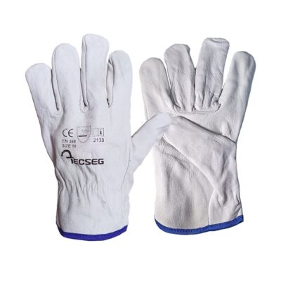 Guante TECSEG Badana Blanco/Azul Talla 10