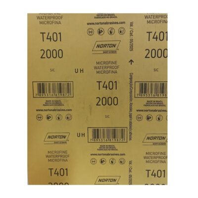 Lija al Agua Microfina T401 Grano 2000 Norton 9" x 11" (66254408470)