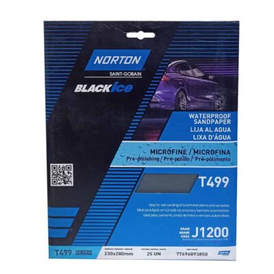 Lija al Agua Microfina T499 Grano 1200 Norton 9" x 11" (77696093850)