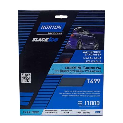 Lija al Agua Microfina T499 Grano 1000 Norton 9" x 11" (77696093849)
