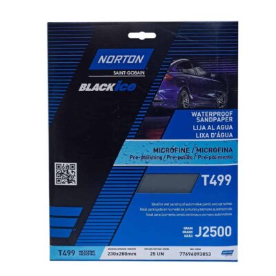 Lija al Agua Microfina T499 Grano 2500 Norton 9" x 11" (77696093853)