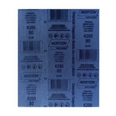 Lija para Fierro K200 Grano 80 Norton 9" x 11" (05539538695)