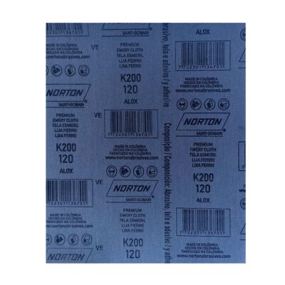 Lija para Fierro K200 Grano 120 Norton 9" x 11" (05539538697)