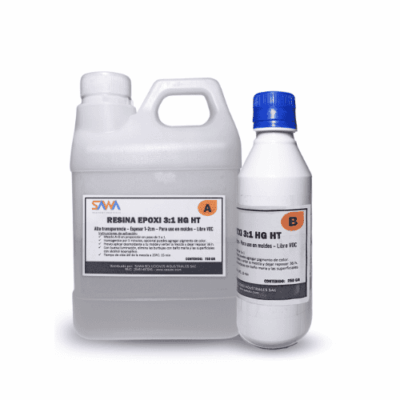 Resina Epoxica 3:1 Alto Brillo y Transparencia Kit 1Kg (HG/HT)