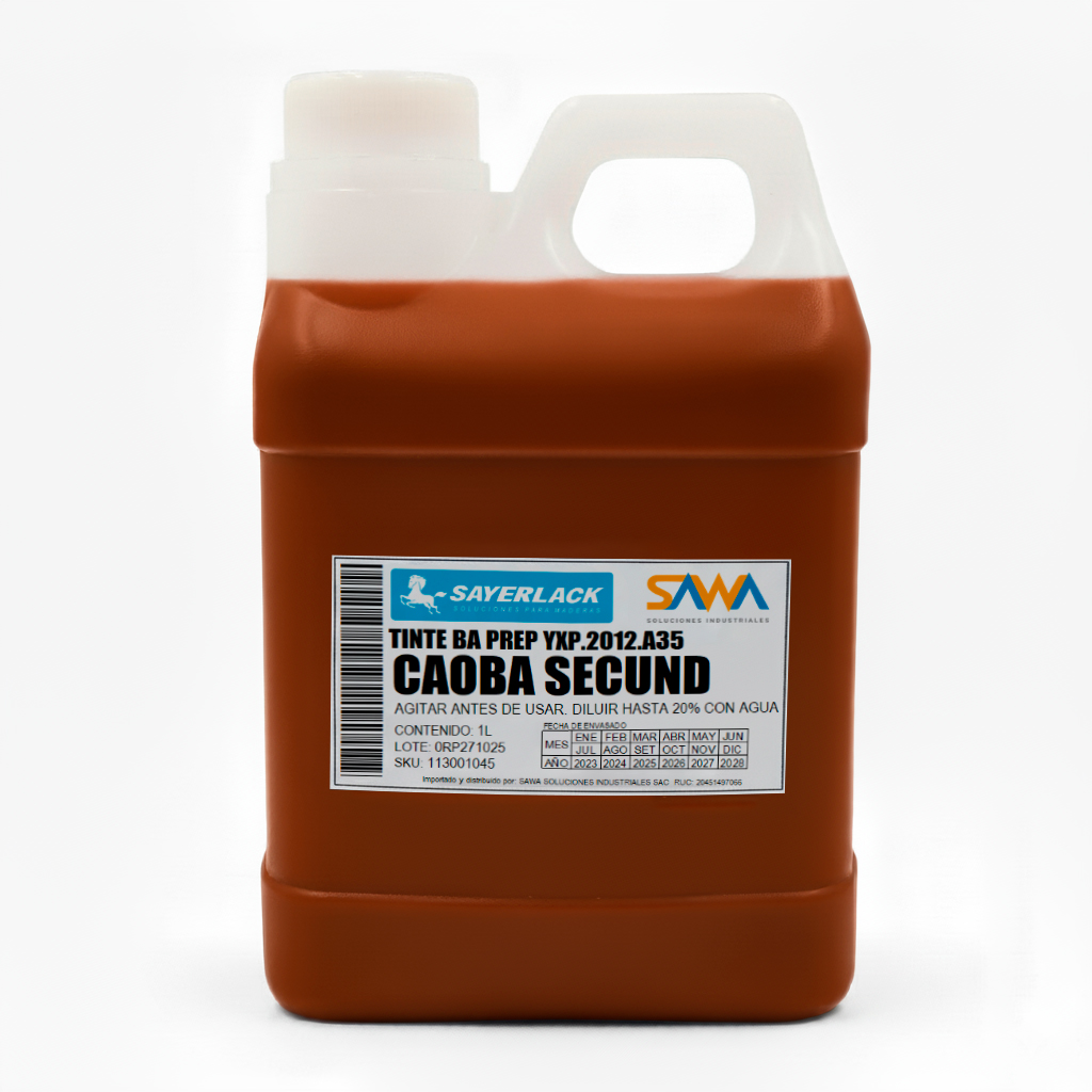 Tinte Caoba Base Agua Sayerlack para Madera en Interior y Exterior (YXP.2012.A35) 1L