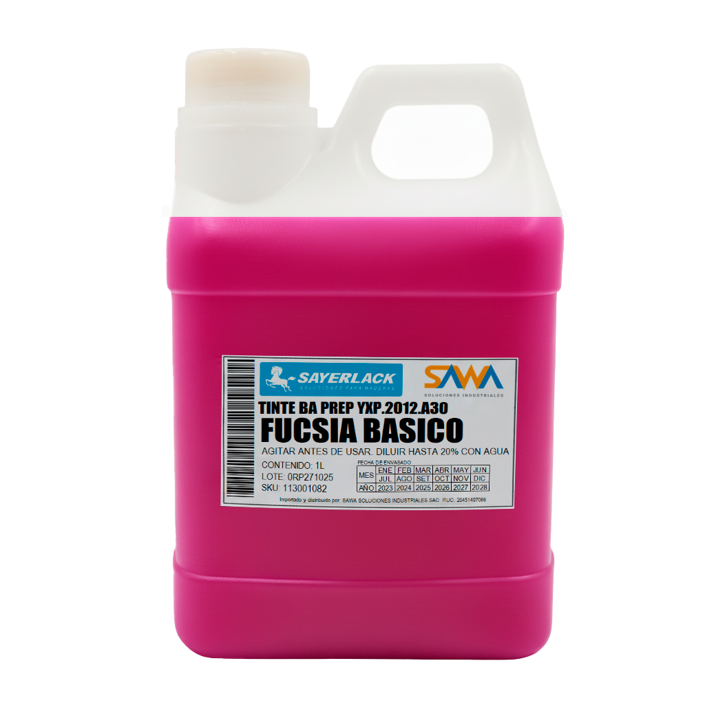 Tinte Fucsia Base Agua Sayerlack para Madera en Interior y Exterior (YXP.2012.A30) 1L